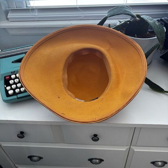 Mikano Vintage Wool Felt Hat Brown Feather Detail Unisex Size 6 7/8 - Picture 7 of 8